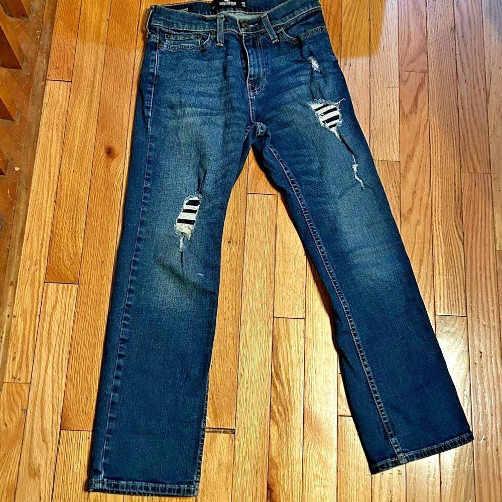 Hollister Women's Classic Straight Epic Flex Dark Wash Denim Jeans Size 26x28